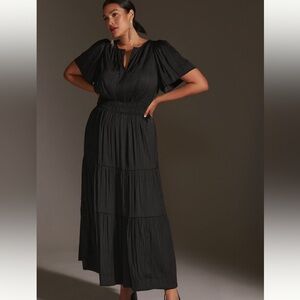 Anthropologie Somerset Satin Maxi Dress